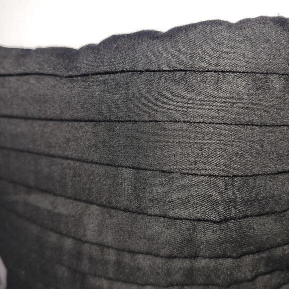 Mi Ami l Mini Dress Size Small Smocked Pleated Square Neck Puff Sleeves LBD - Picture 3 of 12